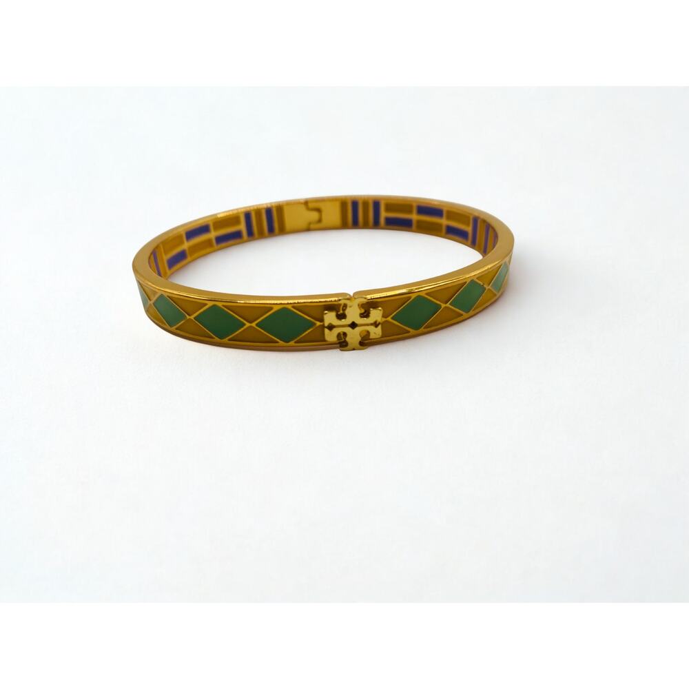 Tory Burch Kira enamel thin bangle bracelet.